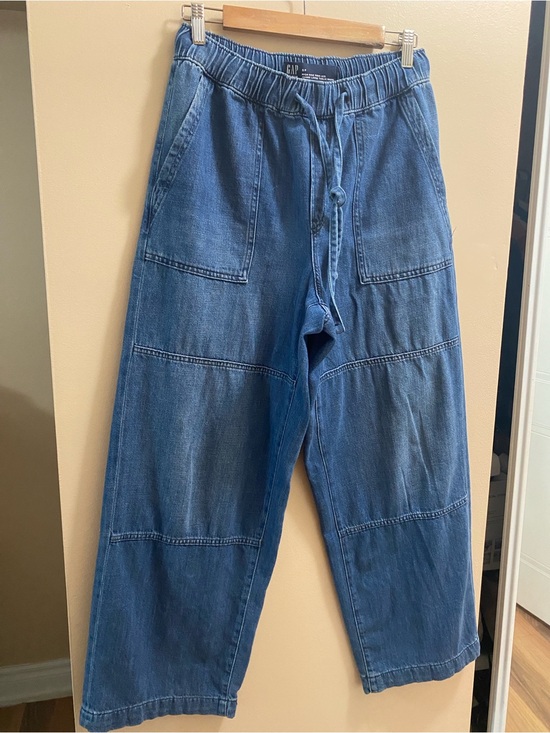 GAP Denim - GAP women's Relaxed Blue Drawstring Denim Pants